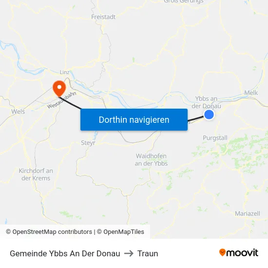 Gemeinde Ybbs An Der Donau to Traun map