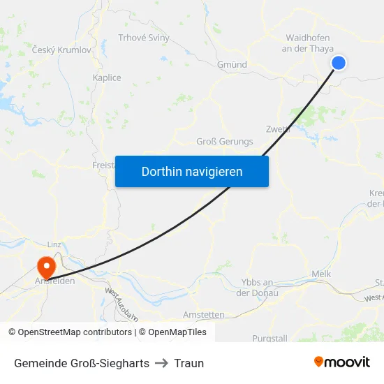 Gemeinde Groß-Siegharts to Traun map