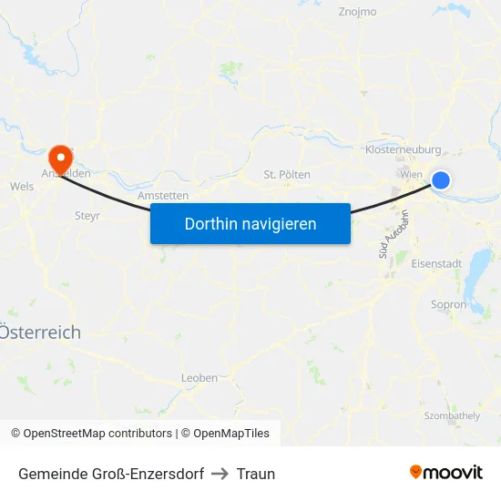 Gemeinde Groß-Enzersdorf to Traun map