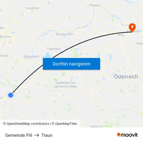 Gemeinde Pill to Traun map