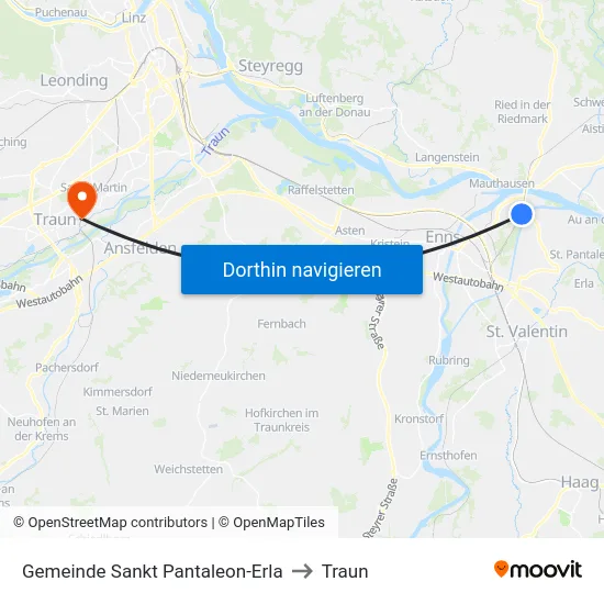Gemeinde Sankt Pantaleon-Erla to Traun map