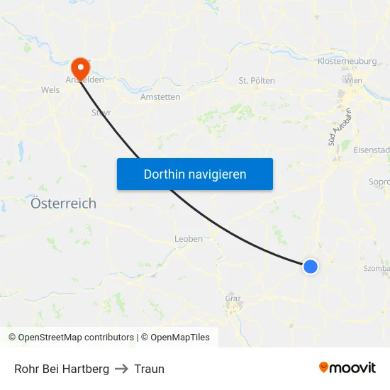 Rohr Bei Hartberg to Traun map