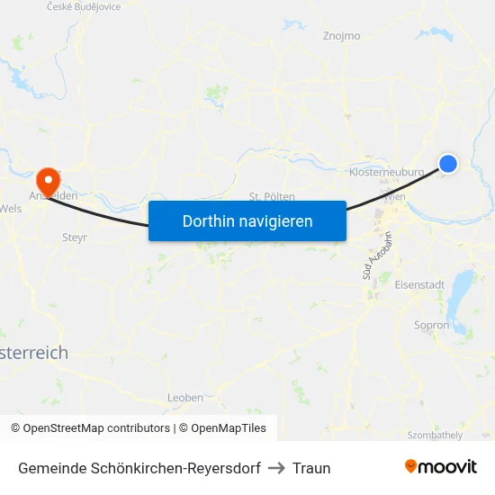 Gemeinde Schönkirchen-Reyersdorf to Traun map