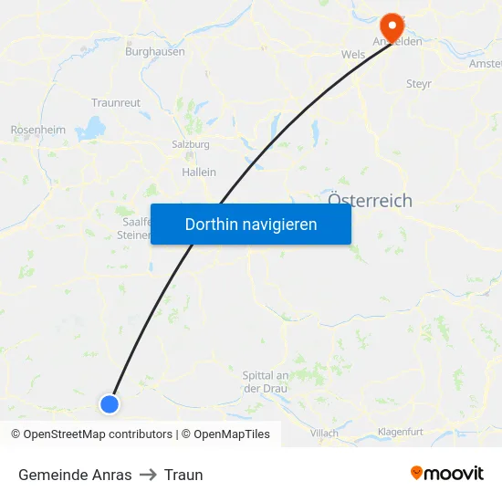 Gemeinde Anras to Traun map