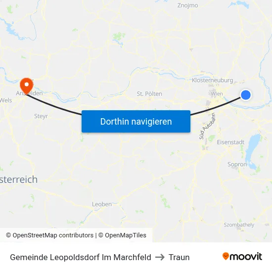 Gemeinde Leopoldsdorf Im Marchfeld to Traun map