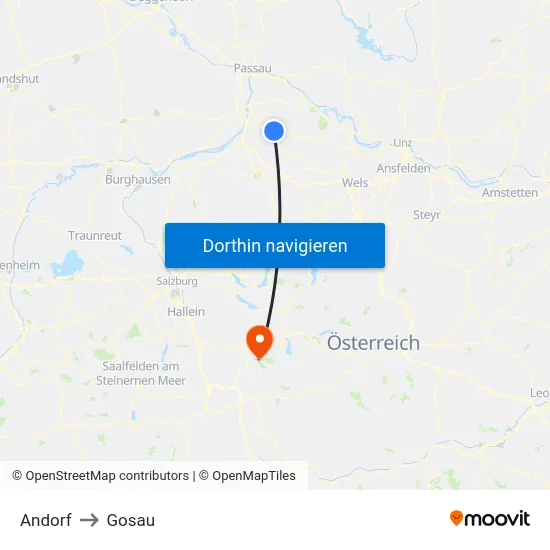 Andorf to Gosau map