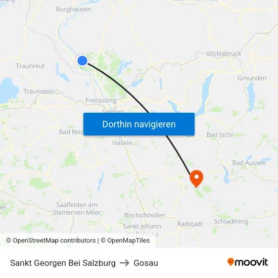 Sankt Georgen Bei Salzburg to Gosau map