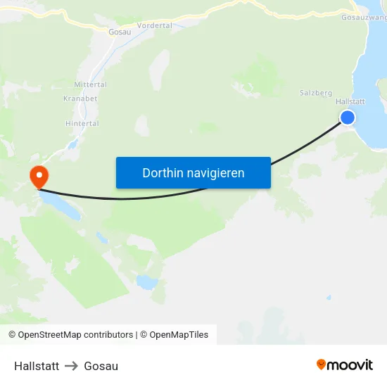 Hallstatt to Gosau map