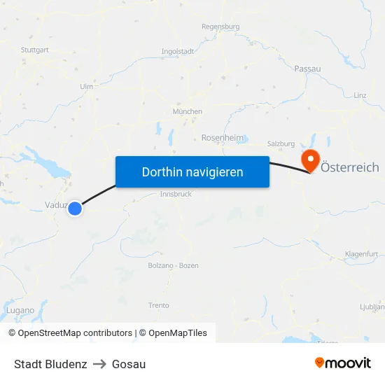 Stadt Bludenz to Gosau map