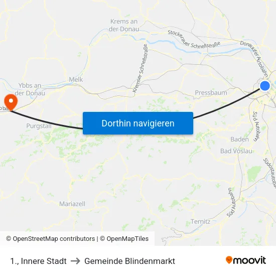 1., Innere Stadt to Gemeinde Blindenmarkt map