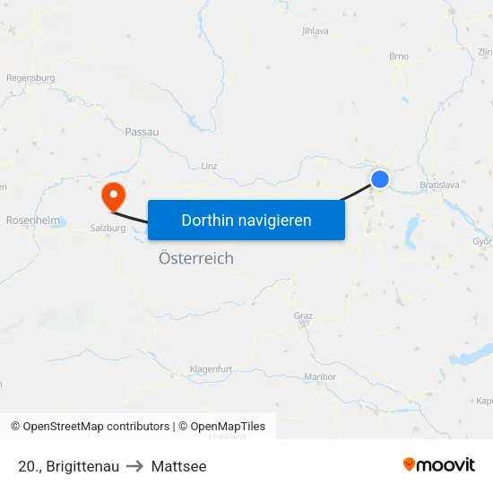 20., Brigittenau to Mattsee map