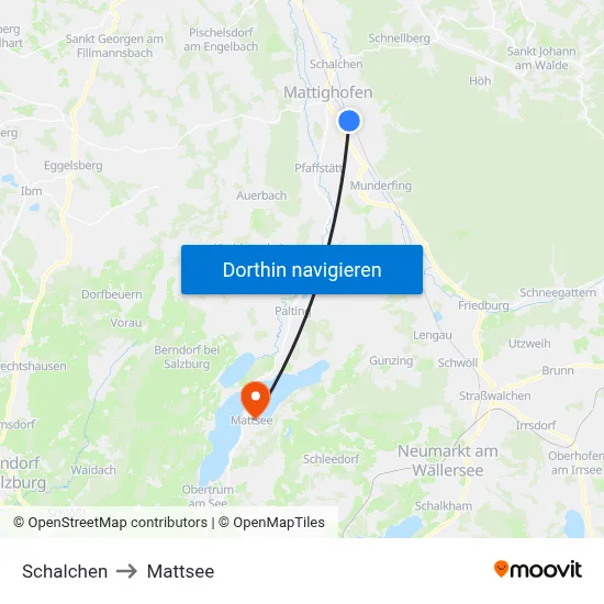 Schalchen to Mattsee map