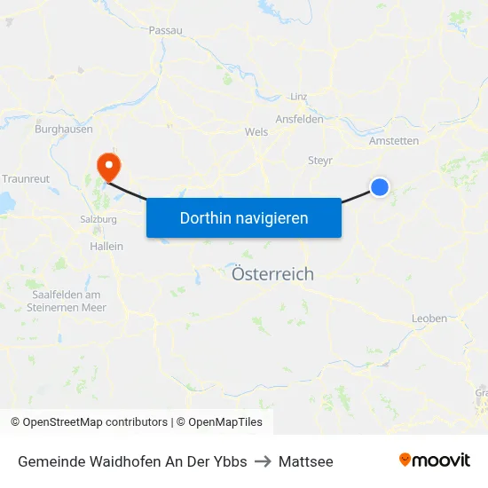 Gemeinde Waidhofen An Der Ybbs to Mattsee map