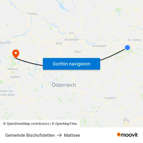 Gemeinde Bischofstetten to Mattsee map