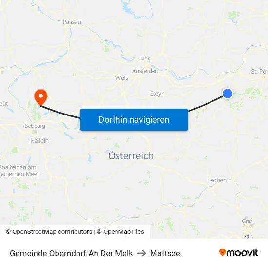 Gemeinde Oberndorf An Der Melk to Mattsee map