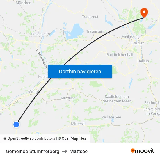 Gemeinde Stummerberg to Mattsee map