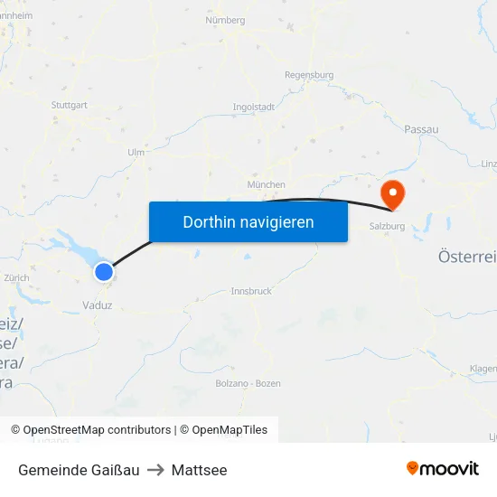 Gemeinde Gaißau to Mattsee map