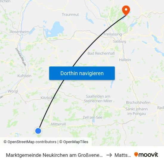 Marktgemeinde Neukirchen am Großvenediger to Mattsee map