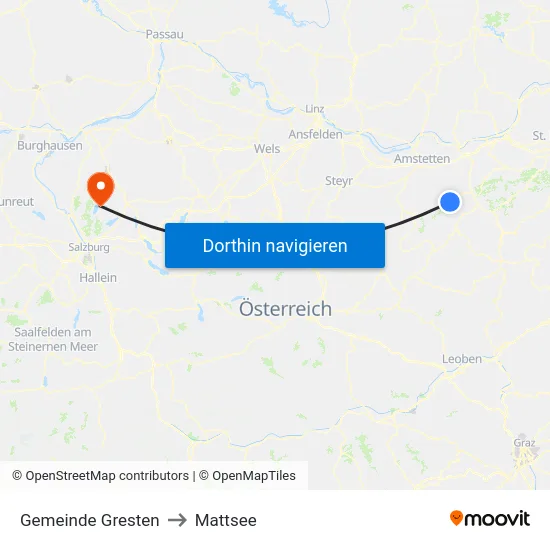 Gemeinde Gresten to Mattsee map