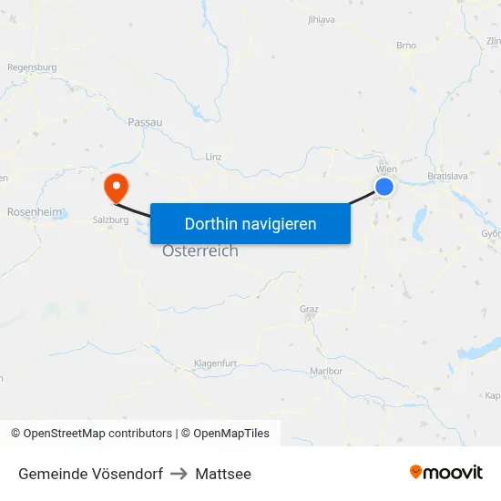 Gemeinde Vösendorf to Mattsee map