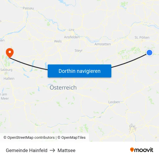 Gemeinde Hainfeld to Mattsee map