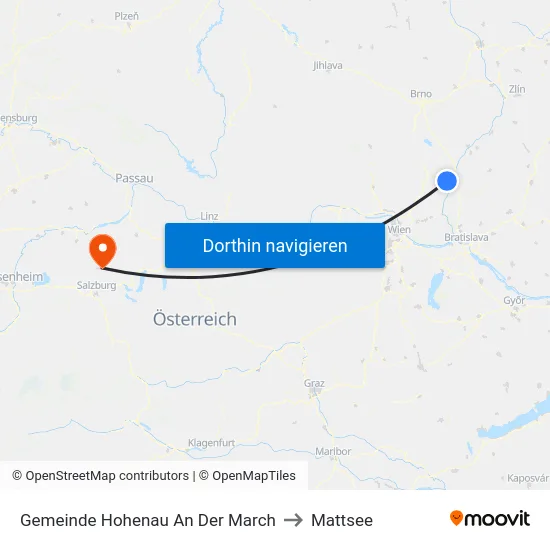 Gemeinde Hohenau An Der March to Mattsee map