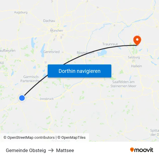 Gemeinde Obsteig to Mattsee map