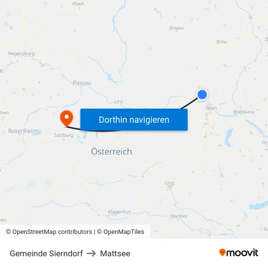 Gemeinde Sierndorf to Mattsee map