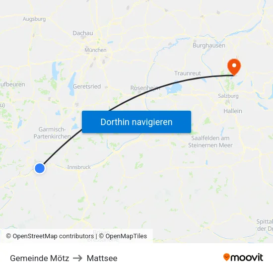 Gemeinde Mötz to Mattsee map