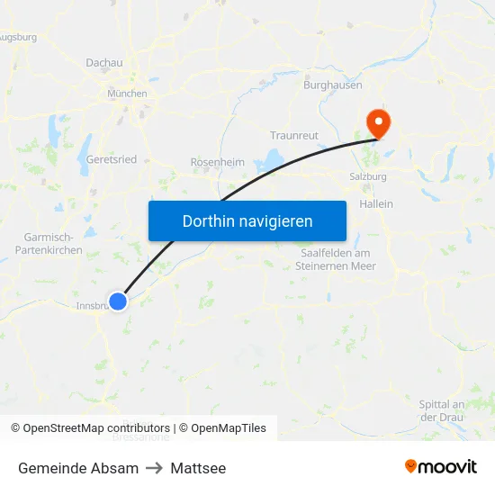 Gemeinde Absam to Mattsee map