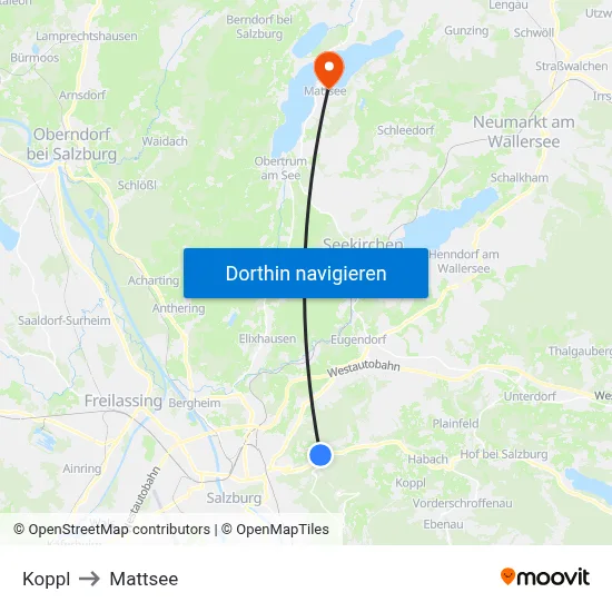 Koppl to Mattsee map