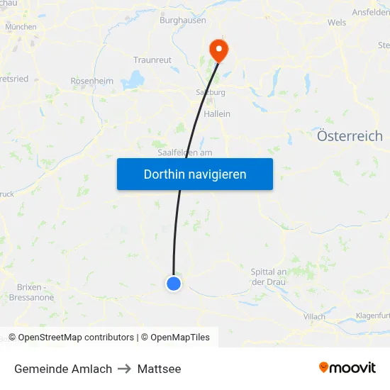 Gemeinde Amlach to Mattsee map