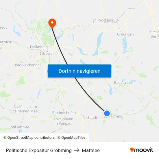 Politische Expositur Gröbming to Mattsee map