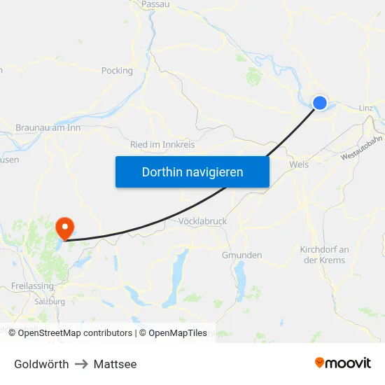 Goldwörth to Mattsee map
