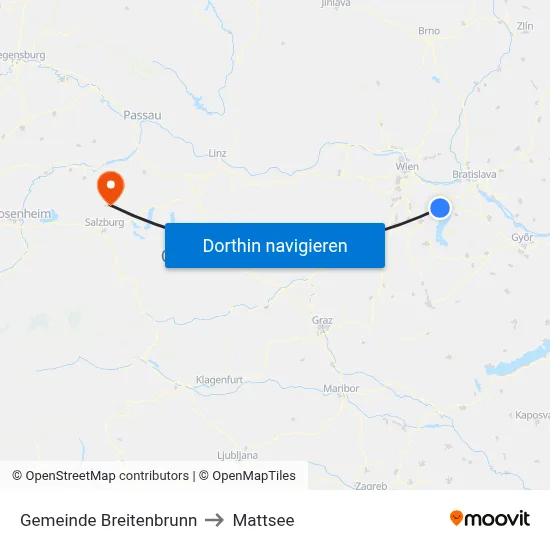 Gemeinde Breitenbrunn to Mattsee map