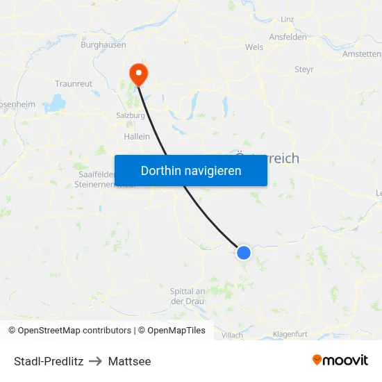 Stadl-Predlitz to Mattsee map