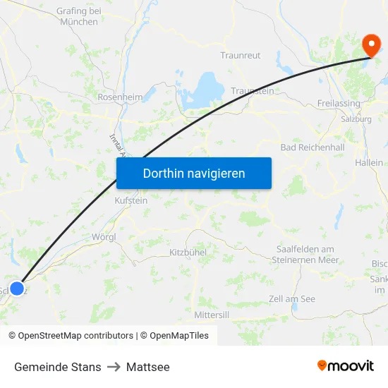 Gemeinde Stans to Mattsee map