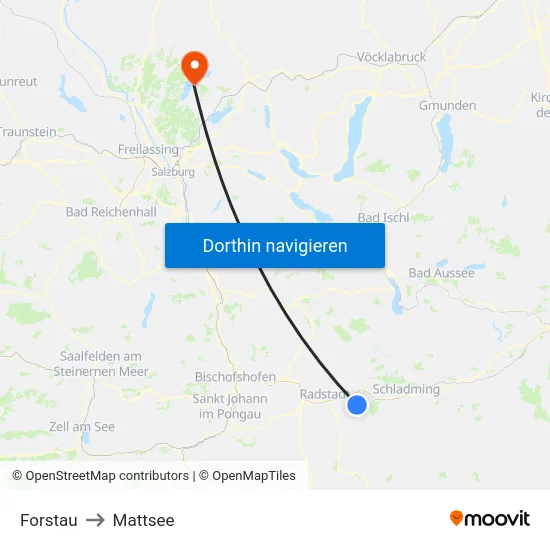 Forstau to Mattsee map