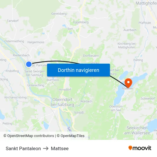 Sankt Pantaleon to Mattsee map
