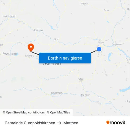 Gemeinde Gumpoldskirchen to Mattsee map
