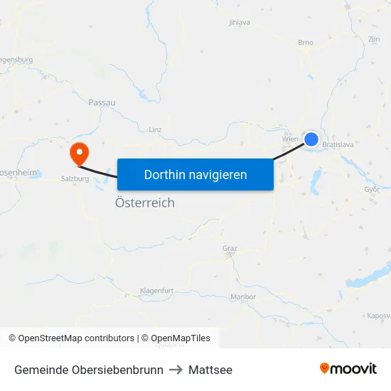 Gemeinde Obersiebenbrunn to Mattsee map