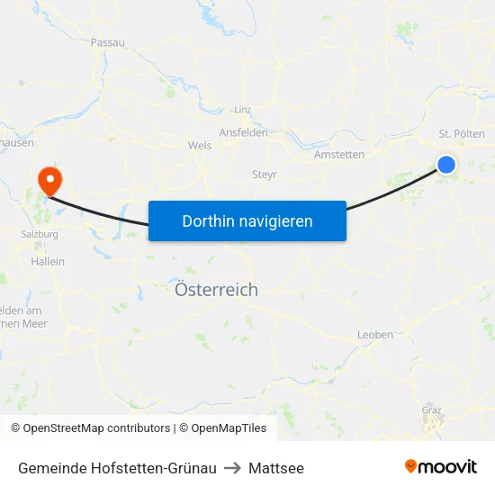 Gemeinde Hofstetten-Grünau to Mattsee map