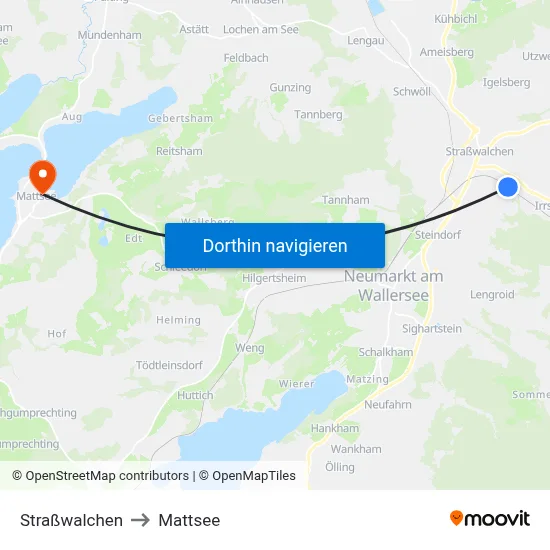 Straßwalchen to Mattsee map