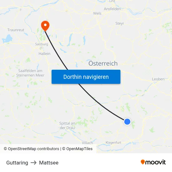Guttaring to Mattsee map