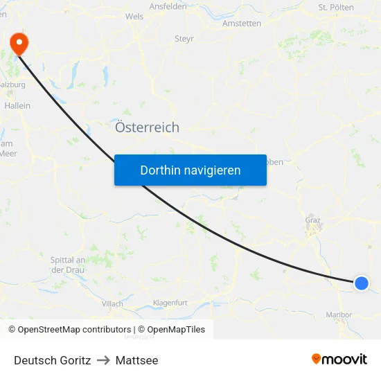 Deutsch Goritz to Mattsee map