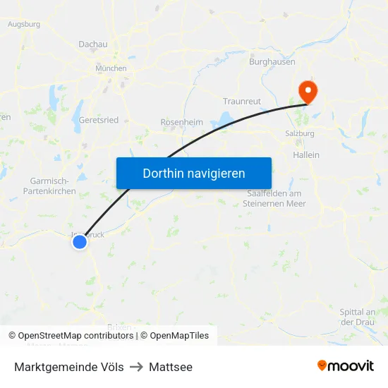 Marktgemeinde Völs to Mattsee map