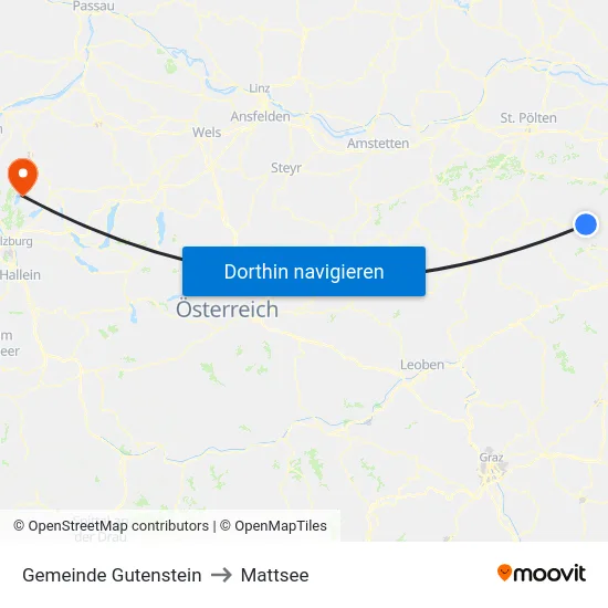 Gemeinde Gutenstein to Mattsee map