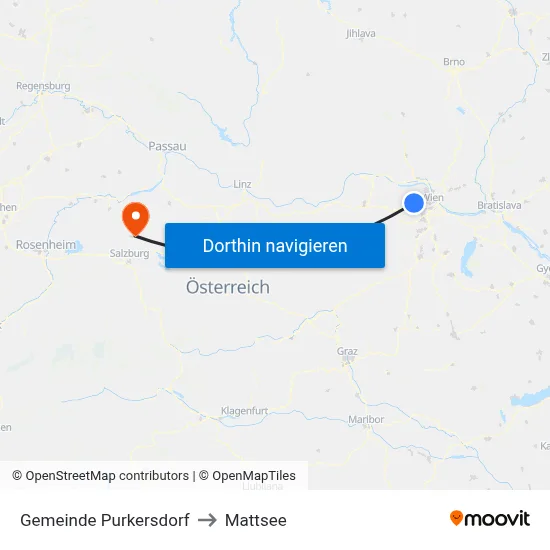 Gemeinde Purkersdorf to Mattsee map