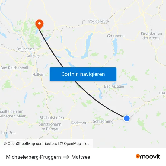 Michaelerberg-Pruggern to Mattsee map
