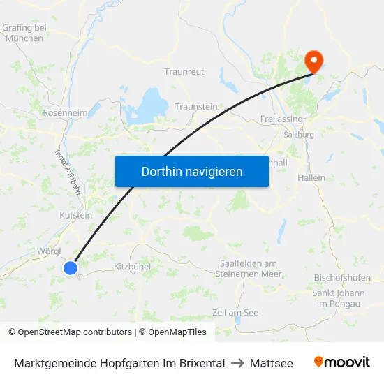 Marktgemeinde Hopfgarten Im Brixental to Mattsee map